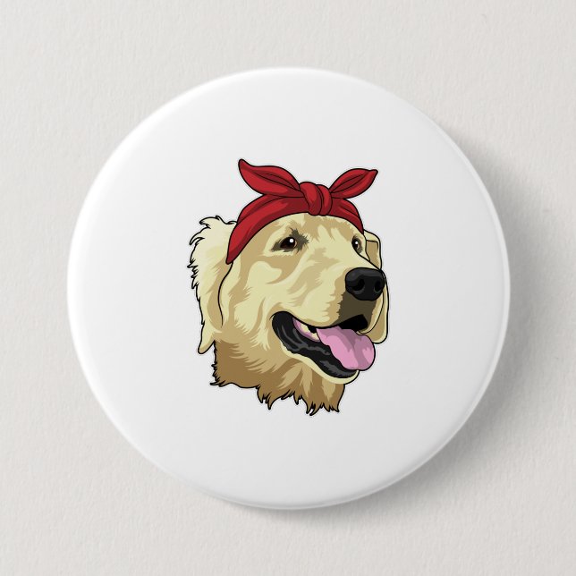 Labrador mit Bandana Button (Vorderseite)