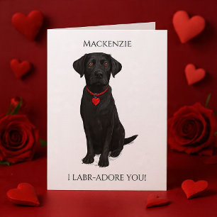 Labrador mit Liebe Herz Bete Für Dich Personalisie Karte