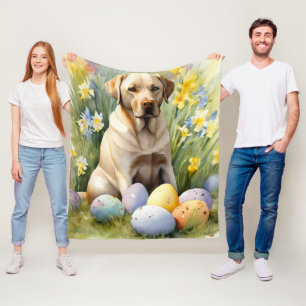 Labrador mit Ostereiern Fleecedecke