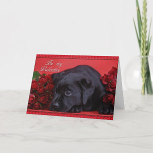 Labrador mit Rose Karte