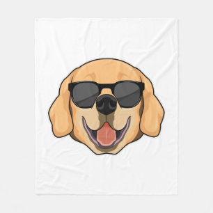 Labrador mit Sonnenbrille Fleecedecke