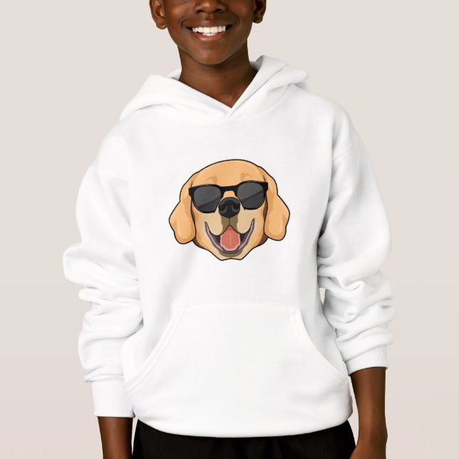 Labrador mit Sonnenbrille Hoodie (Vorderseite)