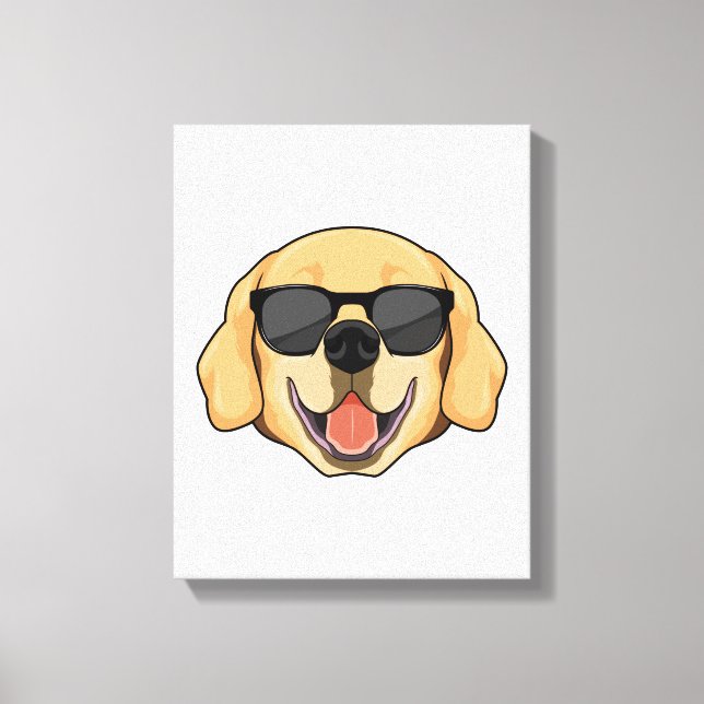Labrador mit Sonnenbrille Leinwanddruck (Vorderseite)