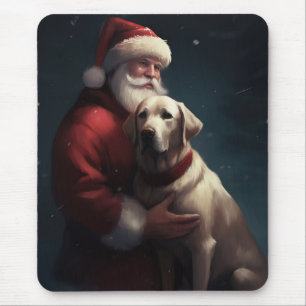 Labrador mit Weihnachtsmann Festive Weihnachten  Mousepad