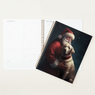 Labrador mit Weihnachtsmann Festive Weihnachten Planer