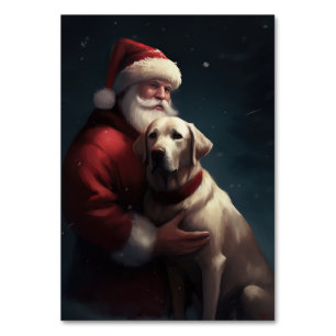 Labrador mit Weihnachtsmann Festive Weihnachten Tischnummer