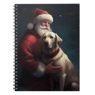 Labrador mit Weihnachtsmann Festives Weihnachten Notizblock