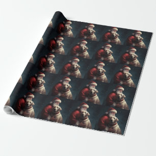 Labrador mit Weihnachtsmann Festliches Weihnachten Geschenkpapier