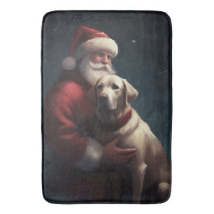 Labrador mit Weihnachtsmann Weihnachten Badematte