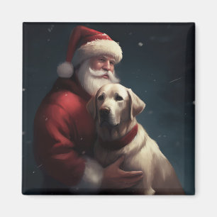 Labrador mit Weihnachtsmann Weihnachten Magnet