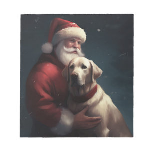Labrador mit Weihnachtsmann Weihnachten Notizblock