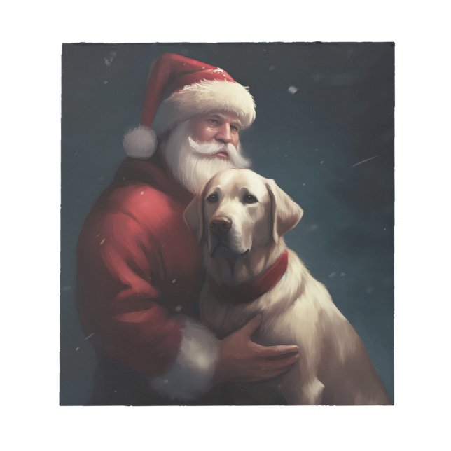 Labrador mit Weihnachtsmann Weihnachten Notizblock (Vorderseite)
