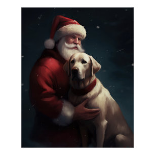 Labrador mit Weihnachtsmann Weihnachten Poster