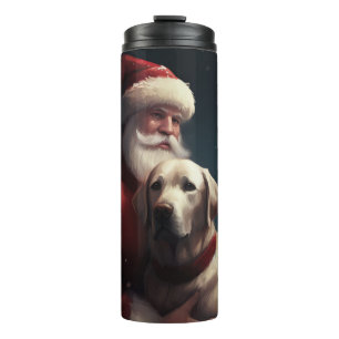 Labrador mit Weihnachtsmann Weihnachten Thermosbecher
