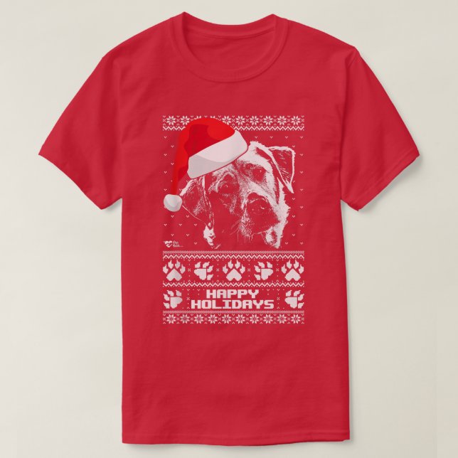 Labrador Niedlich Happy Holidays T-Shirt (Design vorne)