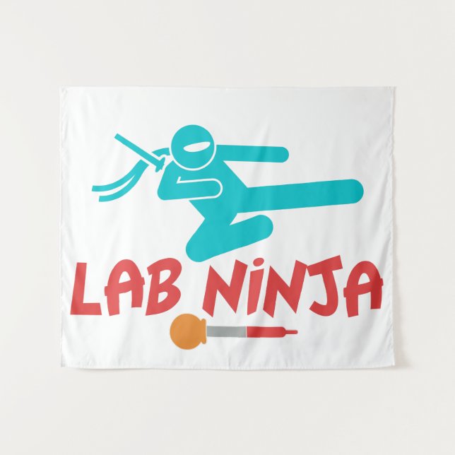 LABRADOR NINJA - WISSENSCHAFTLICHE TAPESTRIE FÜR M WANDTEPPICH (Vorderseite (Horizontal))