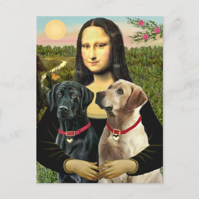 Labrador pair (B+Y) - Mona Lisa Postkarte (Vorderseite)