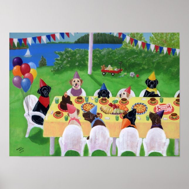 Labrador Party Artwork Poster (Vorne)