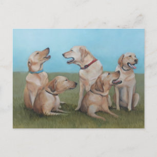 Labrador Party Hund Art Postkarte