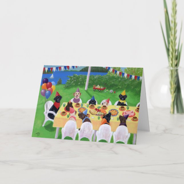 Labrador-Party-Malerei Karte (Vorderseite)