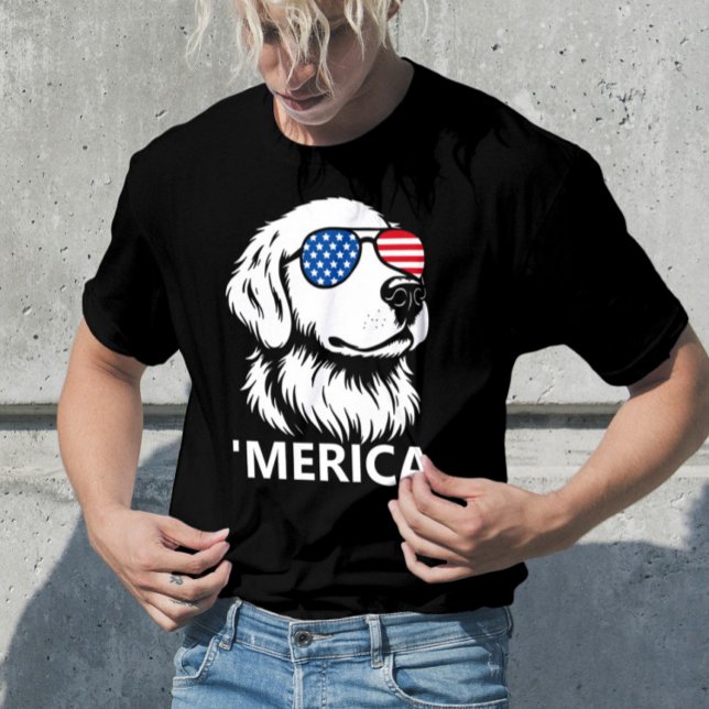 Labrador Patriotic American Flag Independence Day T-Shirt (Von Creator hochgeladen)