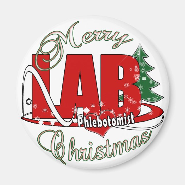 LABRADOR PHLEBOTOMIST CHRISTMAS MAGNET (Vorne)