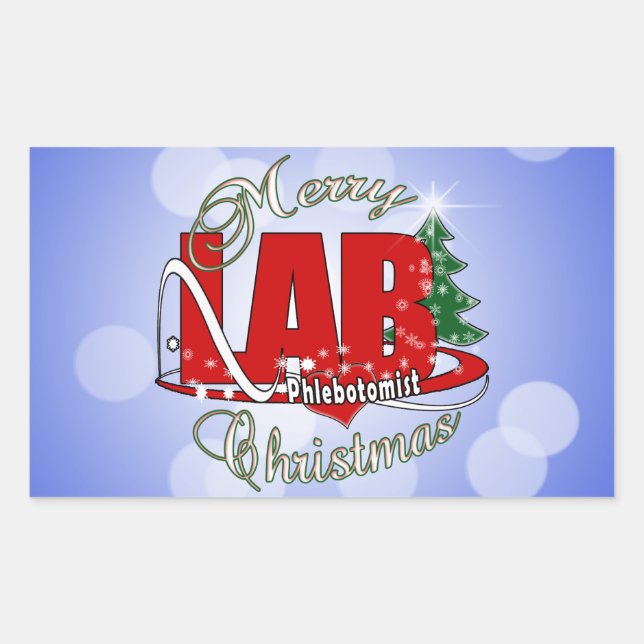 LABRADOR PHLEBOTOMIST CHRISTMAS RECHTECKIGER AUFKLEBER (Vorderseite)