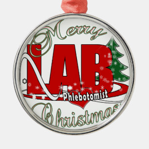 LABRADOR PHLEBOTOMIST CHRISTMAS SILBERNES ORNAMENT
