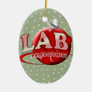 Labrador PHLEBOTOMIST RBC LOGO Keramik Ornament