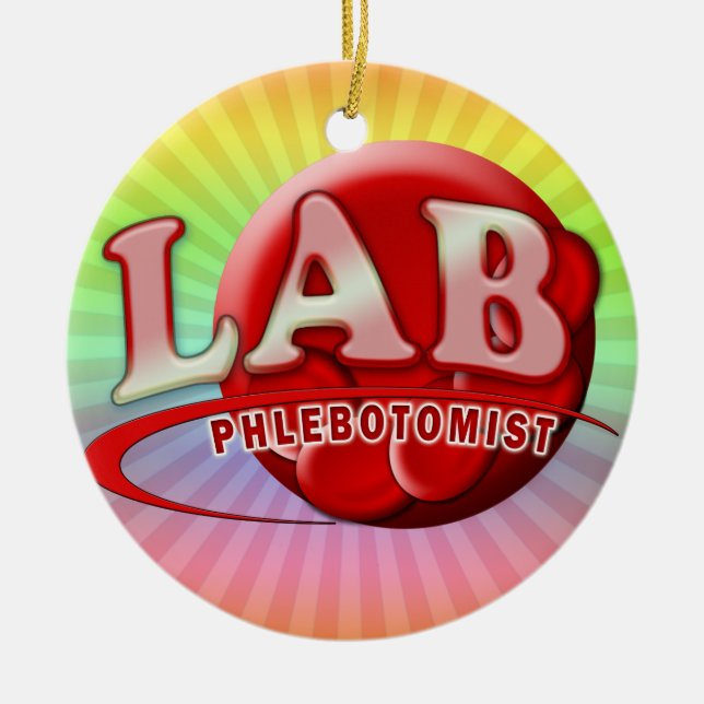 LABRADOR PHLEBOTOMIST RBC LOGO KERAMIKORNAMENT (Vorne)