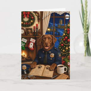 Labrador Polizeihund Feiertagskarte