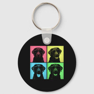 Labrador Pop Art lustige schwarze Lab Dog Liebhabe Schlüsselanhänger