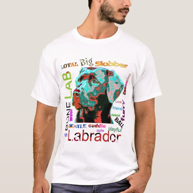 Labrador-Pop-Kunst-Entwurfs-T - Shirt (Vorderseite)