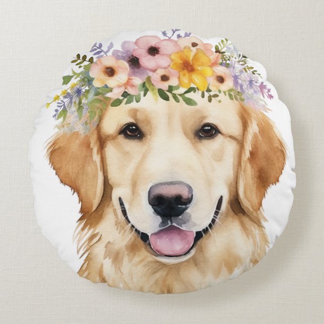 Labrador Princess Rundes Kissen (Vorderseite)