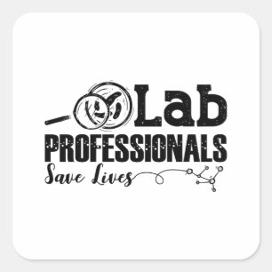 Labrador Professionals Rette Lives Laboratory Tech Quadratischer Aufkleber