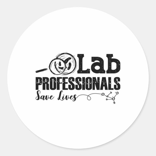 Labrador Professionals Rette Lives Laboratory Tech Runder Aufkleber (Vorderseite)