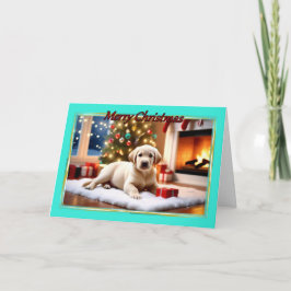 Labrador Pup Christmas Card Karte