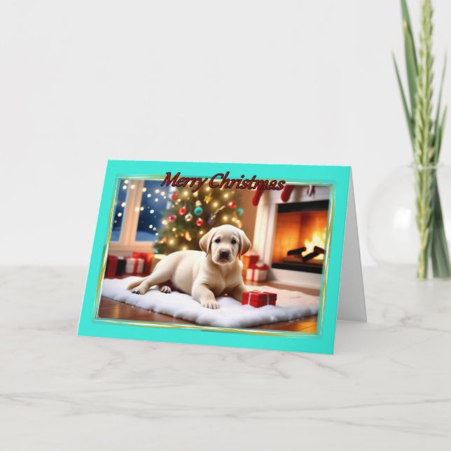 Labrador Pup Christmas Card Karte (Vorderseite)