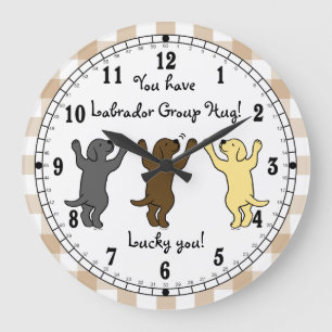 Labrador Puppies Group Hug Große Wanduhr