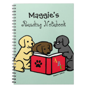 Labrador Puppies Reading Notebook Notizblock