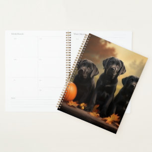 Labrador Puppy Autumn Delight Pumpkin Planer