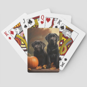 Labrador Puppy Autumn Delight Pumpkin Spielkarten
