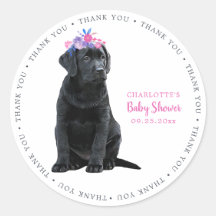 Labrador Puppy Dog Pink Girl Baby Dusche