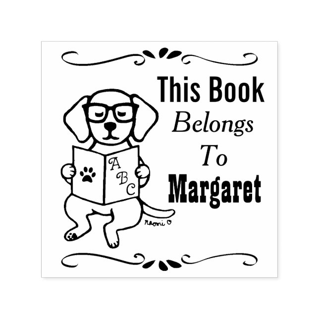 Labrador Puppy, gehört zu, Bibliothek, Book Label Permastempel (Design)