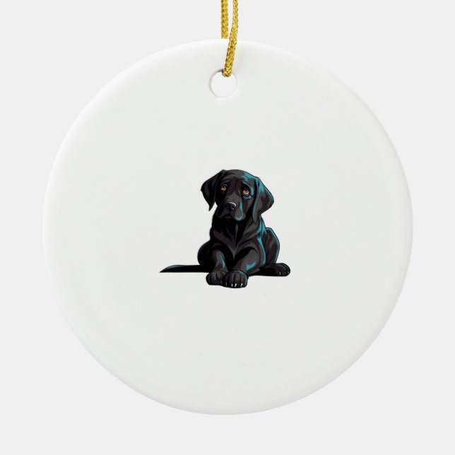 Labrador Puppy Keramik Ornament (Vorne)