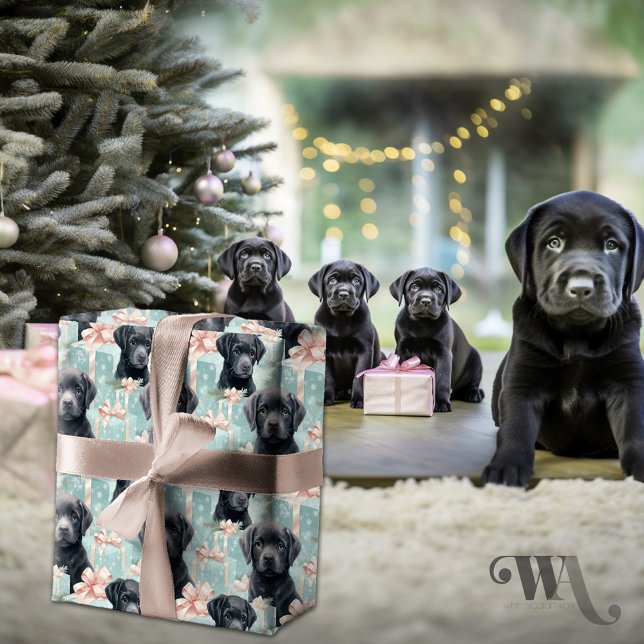 Labrador Puppy Modern Christmas Sm Geschenkpapier (Von Creator hochgeladen)