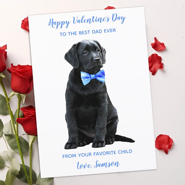Labrador Puppy Vater Valentinstag Feiertagskarte (Von Creator hochgeladen)