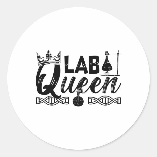 Labrador Queen Labrador Tech Laborchemist Technike Runder Aufkleber (Vorderseite)