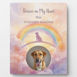 Labrador Rainbow Bridge Memorialplakette Aquarell Fotoplatte