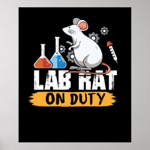 Labrador Rat on Duty Science Mäuse Design Shirt Poster